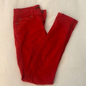 7 for all Mankind Red Skinny Jeans